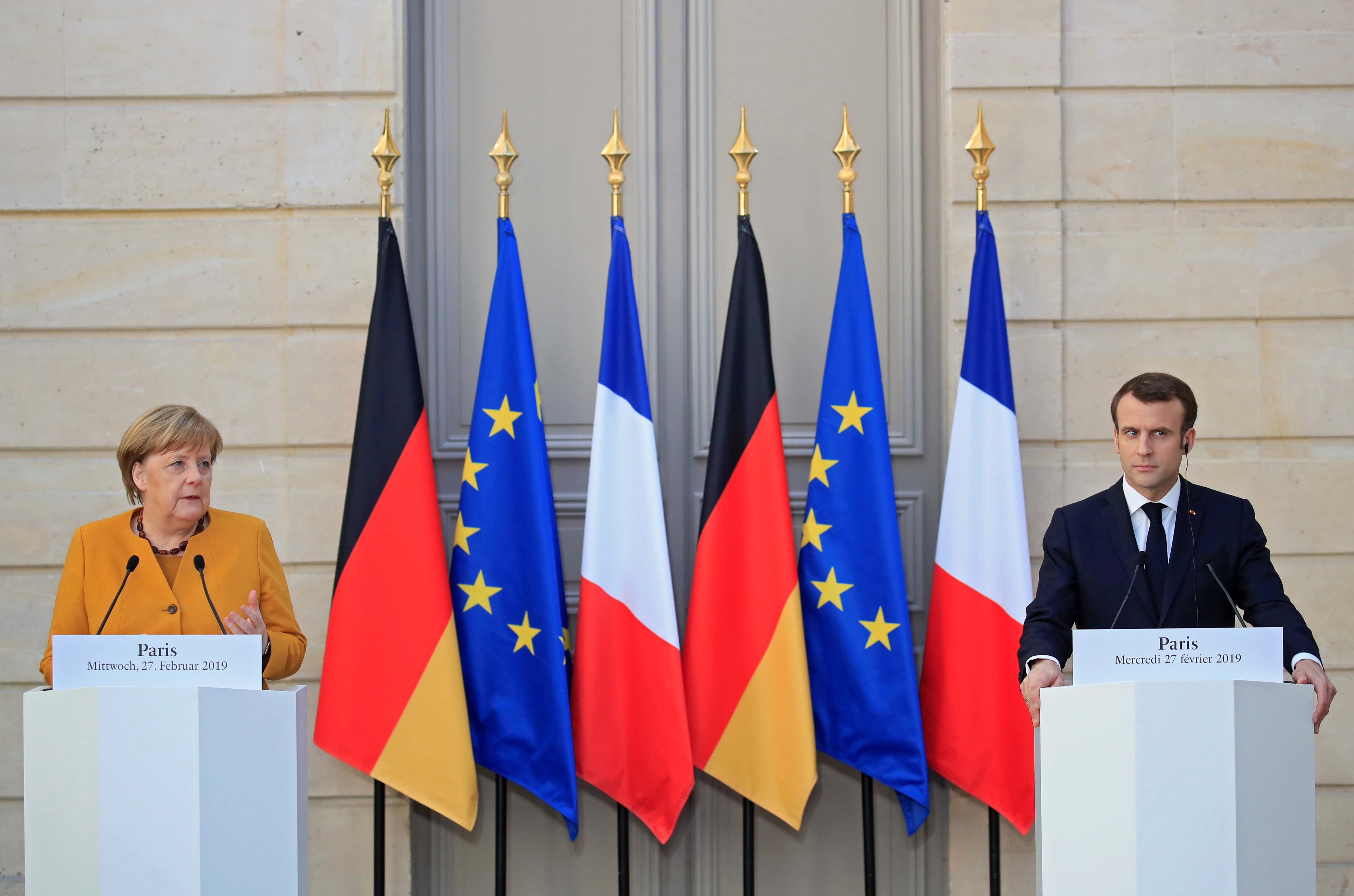 German Chancellor Angela Merkel in Paris