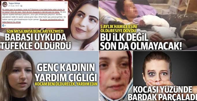 Kadına şiddet manşette