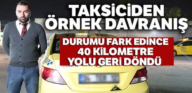 Taksiciden örnek davranış