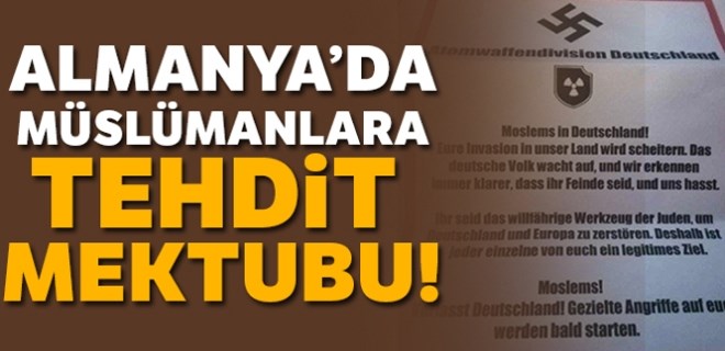 Almanya'da Müslümanlara tehdit mektubu