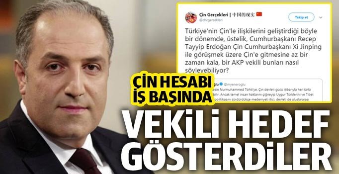 'Çin Gerçekleri' Twitter hesabı Milletvekili Yeneroğlu'nu hedef gösterdi