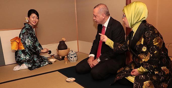 Cumhurbaşkanı Erdoğan Japonya’da çay seremonisine katıldı