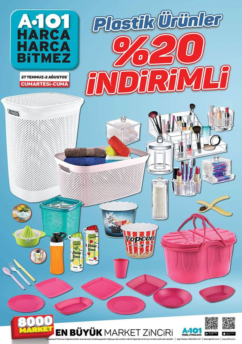 A101 27 Temmuz Plastik Ürünlerde Büyük Hafta Sonu İndirimi