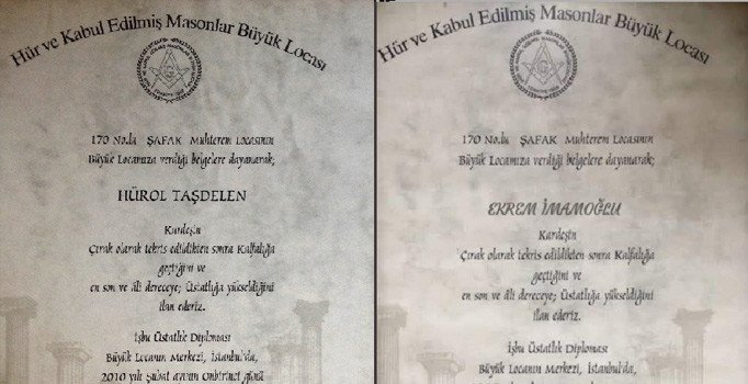 İmamoğlu için hazırlanan sahte mason diplomasının aslı ortaya çıktı